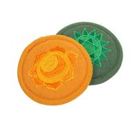 Vaguelly 2piezas Cojines De Sonido Almohadillas Decorativas Para Cuencos De Canto Diseño Único De Estilo Religioso Pequeño Verde y Naranja Accesorios De y