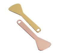 Vaguelly 2piezas Cucharas Para Ojos Masajeador Facial Herramientas De Maquillaje Dorado Resistente Oxidación