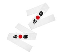 Vaguelly 2piezas Diadema De Artes Marciales Japonesa Color Blanco Para Entrenamiento De Karate y Disfraz De Samurái Diseño Tradicional