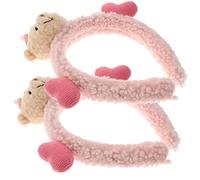 Vaguelly 2piezas Diadema De Corazón De Esponja Diadema De Maquillaje Diseño De Animales De Dibujos Animados Para Fiestas Infantiles