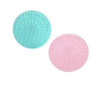 Vaguelly 2piezas Estropajo Alfombrilla De Silicona Para Limpieza De Brochas Alfombrilla Para Limpieza De Brochas De Maquillaje Para De Pinceles Baño o Cocina Color Verde Unidades