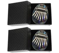 Vaguelly 2piezas Kalimba Acrílica De Tonos Piano De Pulgar Portátil Para Principiantes Instrumento Musical Ligero y Práctico Para Aprender Música Cualquier Lugar