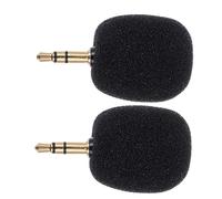 Vaguelly 2Piezas Micrófono Mini Inalámbrico Teléfono y Cámara Pack de Grabación de Audio Profesional Ligero y Portátil de Usar Color Negro