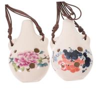 Vaguelly 2piezas Ocarina De Cerámica Para Principiantes Para Instrumento Musical Ligero y Portátil Incluye Cordón Para Facilitar El Transporte Aprendizaje