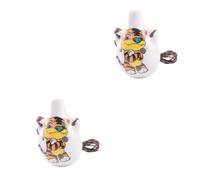 Vaguelly 2piezas Ocarina De Diseño De Animales Instrumento Musical Portátil Para Principiantes y Profesionales Fácil De Tocar y Ajustar Para Decoración De Escritorio Patrón De Tigre