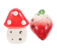 Vaguelly 2piezas Ocarinas De Cerámica De Huecos Para Niño Niña Instrumentos Musicales Educativos Juguetes Para Fiestas y Viajes Modelo De Seta y Fresa Para Principiantes y Estudiantes