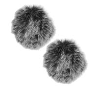 Vaguelly 2piezas Parabrisas Furry Para Micrófono Lavalier Protectora De Ruido Para Clip Compatible Con Varios Modelos Para Grabaciones Exteriores y Producción De Sonido