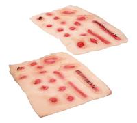 Vaguelly 2piezas Pegatinas De Cicatrices Zombie Accesorios De Maquillaje Falsas Para Halloween Cosplay y Actuaciones De Efecto Realista y Duradero