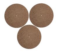 Vaguelly 3 Piezas alfombrilla de corcho llantas de valvula tocadiscos de vinilo accesorios tocadiscos clave comercial estera del tocadiscos alfombrilla antideslizante para tocadiscos Brown