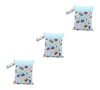 Vaguelly 3 Piezas Bolso de la Primera Regla Organizador de Almacenamiento de pañales servilletas Bolsa de pañales Bolsa húmeda con Cremallera Bolsa húmeda de Tela Boca Doble tampón Soporte