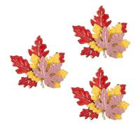 Vaguelly 3 Piezas Broche De Insignia De Hoja De Arce Vestir Cuello Bufanda De Rebeca Anillos Hebilla Flor En El Ojal Estera Tapa Escote Broche De Chal De Boda Favor Broches Borla Aleación