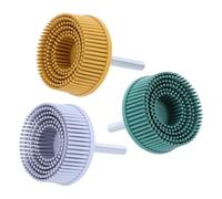Vaguelly 3 Piezas Cepillo de Disco Adecuado para Limpieza y Eliminación de Óxido Cerdas de Goma y Hierro para Taladro Diseño Cónico, Mango de 6mm en Madera Dura y Soldaduras