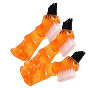 Vaguelly 3 Piezas cepillo interdental cepillo de limpieza cepillo de brochas cepillo limpiador de retenedores cepillos de limpieza cepillo bucal lana de fibra Orange