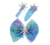 Vaguelly 3 Piezas Clips de Pelo con Lazo y de Azul Accesorios Navideños para Mujer Niñas Fiesta Navidad