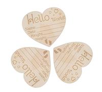 Vaguelly 3 Piezas Señal De Anuncio De Nacimiento Cartel De Madera Cara De Vapor Discos De Corazón De Madera Embarazo Nacimiento Bebé Anuncio Signo De Bebé Nombre Recién Nacido