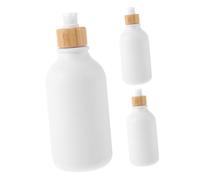Vaguelly 3piezas Botella De Limpieza De Pet Bomba Reutilizable Para Baño Dispensador De Jabón Líquido Blanco Mate