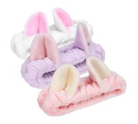 Vaguelly 3piezas Diadema De Lavado Facial y De Bandas De Maquillaje Para Cuidado Diseño Orejas De Animal y Rutinas De