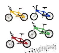 Vaguelly 4 Bicicletas de Dedo de Aleación en Miniatura 1:18, Juguetes Coleccionables y Decorativos, Modelo de Bicicleta de Montaña en Miniatura