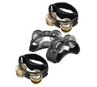 Vaguelly 4 panderetas de pie: pedal de percusión con cascabeles para tocar batería y guitarra, ideal para adultos.