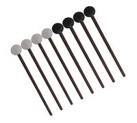 Vaguelly 4 pares Baquetas de Lengüeta Pequeñas con Mango de Madera y Cabezal de Goma para Percusión y Marimba Mallets Ligeros y Compactos para Músicos y Estudiantes