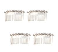 Vaguelly 4 Peinetas Cabello Gemas de Imitación Estilo Flor de Girasol en Aleación, Elegantes y Creativas para Mujer en Fiestas y Bodas, Pack de 4 Unidades