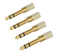 Vaguelly 4 Piezas Adaptador de Audio Estéreo Conversor para Auriculares y Micrófono Conexión Macho Hembra Compatible con Teclado Electrónico Guitarra y Amplificador