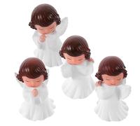 Vaguelly 4 Piezas Adornos De Angel Rezando Decoraciones De Pastel De Niña para Miniatura Estatuillas De Navidad Decoraciones Estatuillas De Ángel Adornos Estatuillas De Ángeles Hogar Vinilo