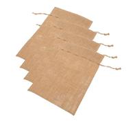 Vaguelly 4 Piezas Bolsa De Arpillera Bolsas De Joyería Sacos Pequeñas Bolsas De Joyería Bolsas De Favor De La Fiesta Sacos De Arpillera Pequeñas Bolsas De Arpillera Lino Marrón Claro