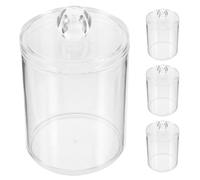 Vaguelly 4 Piezas Caja Organizadora de Baño con Tapa, para Tocadores | Acceso Rápido y Gran Capacidad, Superficie Lisa y Tacto Cómodo, para Hisopos, Horquillas y Aseo