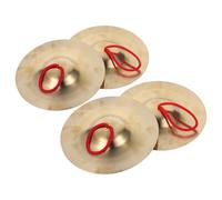 Vaguelly 4 piezas de platillos de dedo de cobre de 15 cm, platillo de mano para marcha, instrumento musical Orff para danza del vientre para niños, dorado