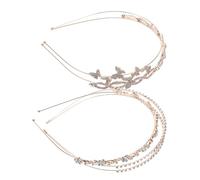 Vaguelly 4 piezas Diadema de Novia con Rhinestones y Perlas Brillantes de Rosa Accesorios para Pelo de Boda Tocado Princesa Versátil para Mujer Fiesta y Uso Diario