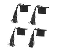 Vaguelly 4 Piezas Mini Gorro de Doctor Tapas de Botella Mini Sombreros de Tela navideños Accesorios para Ramos petacas de Alcohol Tapas de decoración Gorras de Adorno Fieltro Duro Black