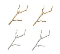 Vaguelly 4 Piezas Pasadores de ramas simples hair clips orquillas abrazaderas de horquilla de hoja accesorios para el cabello pinza de pelo de rama clip de pelo de modelado de rama aleación