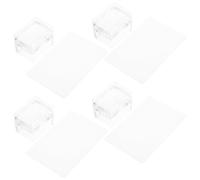 Vaguelly 4juegos Kit Estampación de Uñas Francesas Sello Cuadrado de Silicona y Raspador para Manicura Francesa Plantillas para Manicura y Otras Ocasiones