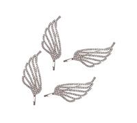 Vaguelly 4piezas Clip De Completo Angel Wings Pinzas Cabello De Novia Gemas De Imitacion Para Mujer Pinzas Cabello Para Bodas