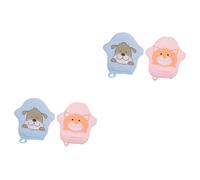 Vaguelly 4piezas Guantes De Baño Para Bebés De Suaves y Divertidos Diseño De Animales Para Ducha y Cuidado Infantil