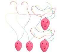 Vaguelly 4piezas Ocarina Para Principiantes Instrumento Musical De Huecos Mini Ocarina Práctica y Actuación Rosa