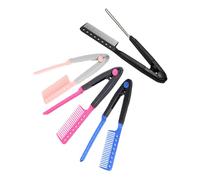 Vaguelly 4piezas Peine Alisador Plegable Resorte y Forma de V Peine Alisador de Dientes Finos Herramienta Portátil para Peinar y Desenredar el Cabello Liso Salón o Casa