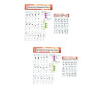 Vaguelly 4piezas Póster De Acordes De Saxofón Papel Recubierto Guía De Práctica Para Principiantes y Estudiantes De Música Diagramas De Acordes y Sugerencias De Digitación