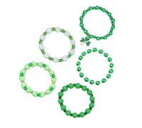 Vaguelly 5 Piezas Pulsera Trébol Martes Collar Del Día De San Patricio Pulsera Hoja Verde Pulseras Del Dia De San Patricio Día s Pulsera De Mujeres Decoración Chica Calle. El Plastico Green