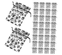 Vaguelly 50piezas Organza Con Estampado De Huellas De Mascota Bolsas Transparente De Almacenaje Para Joyería Bolsitas Pequeñas Para Regalos y Fiestas Infantiles Para Envolver Detalles