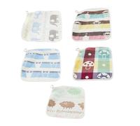 Vaguelly 5piezas Toallas De Algodón Para Bebés De Pañuelos Faciales Coloridos Suaves y Absorbentes Perfectos Para Recién Nacidos Incluye Diseño De Animales y Estampados Divertidos