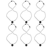 Vaguelly 6 pcs cordón magnético con botón para micrófono de solapa - nylon y goma, sin clip, para grabación y streaming