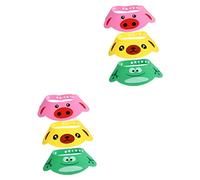 Vaguelly 6 Piezas Gorro De Champú Para Bebés Artesanía De Boca De Sonrisa Productos Para El Cabello Del Bebé Gorro De Ducha De Dibujos Animados Baño Niño Cuidado Del Cabello Eva Suministros