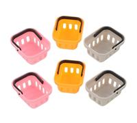 Vaguelly 6 Piezas Miniatura Micro Cesta de Compras con Asa para Casa de Muñecas Mini Cesta de Supermercado para Imaginación Cocina y Almacenaje Pequeño Escena de Pretender