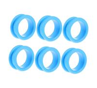 Vaguelly 6 Piezas Set de anillo de tijeras de mascotas azul insertos para los dedos de tijeras antideslizantes delgado tijera anillo de dedo tijeras de dedos gel de sílice