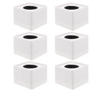 Vaguelly 6 Piezas Soporte para Conferencias en Forma y de Cubo para Reportajes de de Micrófono Portátil Blanco Plástico Durabilidad y Credibilidad de Prensa