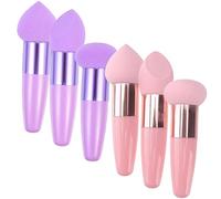 Vaguelly 6piezas Brochas De Maquillaje y Esponjas Faciales Aplicadores De Cosméticos Para Base Para y