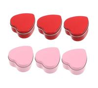 Vaguelly 6piezas Cajas De Hojalata Forma De Corazón Latas De Metal Con Forma De Corazón Recipientes Para Velas Cajas De Obsequio Para San Valentín Día Madre