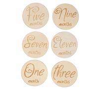 Vaguelly 6piezas Discos De Madera Para Para Fotografías Mensuales Material Seguro y Amigable Para Propiedades Prácticas Para Capturar Recuerdos De Nuevos Nacidos